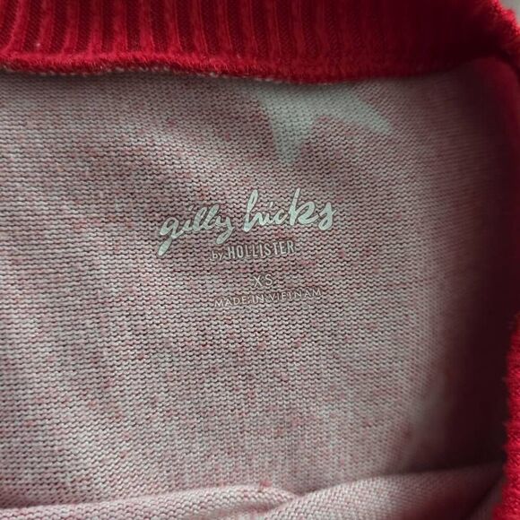 Gilly Hicks Women's Size XS Red White Star Print Soft Cropped Sweatshirt - Picture 2 of 5